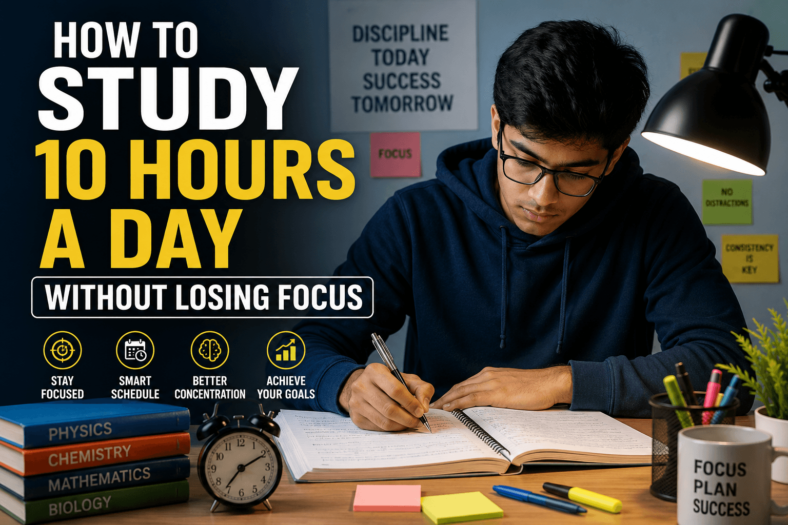 How to Study 10 Hours a Day Without Losing Focus